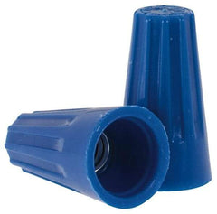 Ideal - 2, 22 to 3, 16 AWG, 300 Volt, Flame Retardant, Standard Twist on Wire Connector - Blue, 221°F - Industrial Tool & Supply