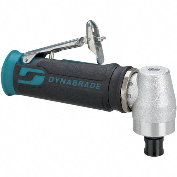 Dynabrade - 1/4" Collet, Angle Handle, Air Angle Die Grinder - 20,000 RPM, Front Exhaust, 23 CFM, 0.4 hp, 90 psi, 1/4 NPT Inlet - Industrial Tool & Supply