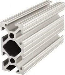 80/20 Inc. - 48 Inches Long x 1 Inch Wide x 2 Inches High, T Slotted Aluminum Extrusion - 0.7914 Square Inches, Clear Anodized Finish - Industrial Tool & Supply