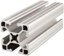 80/20 Inc. - 72 Inches Long x 1-1/2 Inches Wide x 1-1/2 Inches High, T Slotted Aluminum Extrusion - 0.7938 Square Inches, Clear Anodized Finish - Industrial Tool & Supply