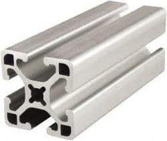 80/20 Inc. - 145 Inches Long x 1-1/2 Inches Wide x 1-1/2 Inches High, T Slotted Aluminum Extrusion - 0.877 Square Inches, Clear Anodized Finish - Industrial Tool & Supply