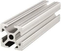 80/20 Inc. - 48 Inches Long x 1 Inch Wide x 1 Inch High, T Slotted Aluminum Extrusion - 0.4379 Square Inches, Clear Anodized Finish - Industrial Tool & Supply