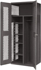 Durham - 5 Shelf Locking Storage Cabinet - Steel, 36" Wide x 24" Deep x 84" High, Gray - Industrial Tool & Supply