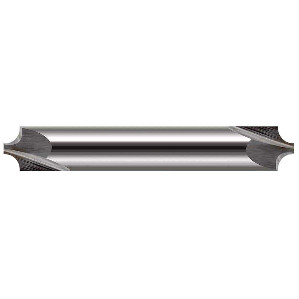 Corner Rounding End Mill: 0.06″ Radius, 0.1875″ Diam, 2 Flutes, Solid Carbide 2″ OAL, 3″ Shank Dia, Bright/Uncoated, Double End