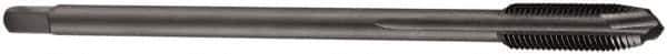 DORMER - M10x1.25 Metric Fine, 3 Flute, Oxide Finish, Cobalt Spiral Point Tap - Plug Chamfer, Right Hand Thread, 100mm OAL, 20mm Thread Length, 7mm Shank Diam, 6H Class of Fit, Series EP11 - Exact Industrial Supply