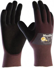 ATG - Size 2XL Nitrile Coated Polyethylene Blend General Protection Work Gloves - For General Purpose, Palm & Fingers Coated, Slip-On Cuff, Full Fingered, Purple, Paired - Industrial Tool & Supply
