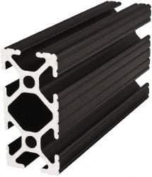 80/20 Inc. - 72 Inches Long x 1 Inch Wide x 2 Inches High, T Slotted Aluminum Extrusion - 0.7914 Square Inches, Black Anodized Finish - Industrial Tool & Supply