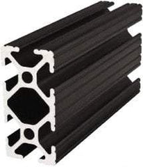 80/20 Inc. - 145 Inches Long x 1 Inch Wide x 2 Inches High, T Slotted Aluminum Extrusion - 0.7914 Square Inches, Black Anodized Finish - Industrial Tool & Supply