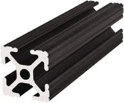 80/20 Inc. - 72 Inches Long x 1 Inch Wide x 1 Inch High, T Slotted Aluminum Extrusion - 0.4379 Square Inches, Black Anodized Finish - Industrial Tool & Supply