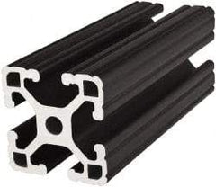 80/20 Inc. - 145 Inches Long x 1-1/2 Inches Wide x 3 Inches High, T Slotted Aluminum Extrusion - 1.7288 Square Inches, Black Anodized Finish - Industrial Tool & Supply