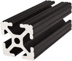 80/20 Inc. - 145 Inches Long x 1-1/2 Inches Wide x 1-1/2 Inches High, T Slotted Aluminum Extrusion - 1.154 Square Inches, Black Anodized Finish - Industrial Tool & Supply