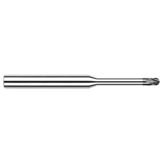 ‎1/8″ Dia. × 1/8″ Shank × 3/16″ DOC × 2-1/2″ OAL, CVD Diamond, Stub , 4 Flute, Ballnose End Mill - Exact Industrial Supply
