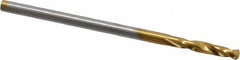 Guhring - #50 130° Parabolic Flute Cobalt Screw Machine Drill Bit - TiN Finish, Right Hand Cut, 11mm Flute Length, 36mm OAL, Standard Point, Straight Shank - Industrial Tool & Supply