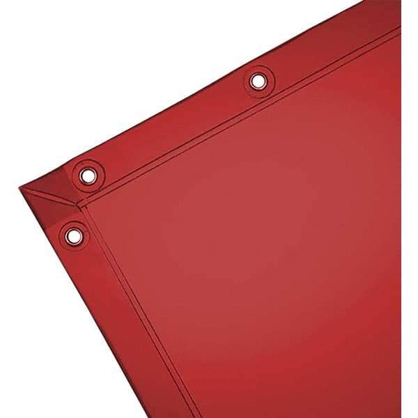 Wilson Industries - 6' High x 8' Wide x 14mm Thick Vinyl Welding Curtain - Orange, Grommet - Industrial Tool & Supply