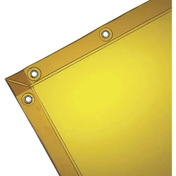 Wilson Industries - 6' High x 8' Wide x 14mm Thick Vinyl Welding Curtain - Gold, Grommet - Industrial Tool & Supply