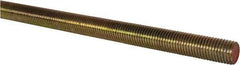 Value Collection - 1-8 UNC (Coarse), 6' Long, Alloy Steel Threaded Rod - Yellow Zinc-Plated Finish, Right Hand Thread - Industrial Tool & Supply