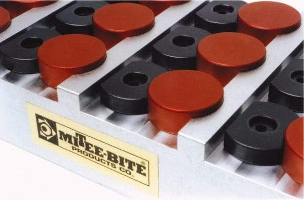 Mitee-Bite - 3/8" Mild Steel Hex, 5/8-11 Stud Thread, Symmetrical Hex Clamp - 35/64" Hex Height, 6,000 Lb Holding Force, Mild Steel Stud, 1-1/8" Long Thread, 100 Ft/Lb Torque, 4 Clamps - Industrial Tool & Supply