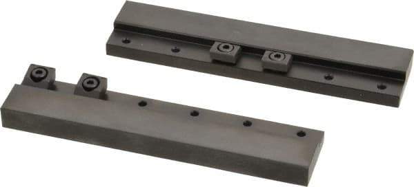 Mitee-Bite - 2 Piece, 5-3/4 x 1-1/4" Magnetic Chuck Gripping Rails - 0.58" High, Carbon Steel, Black Oxide Finish - Industrial Tool & Supply