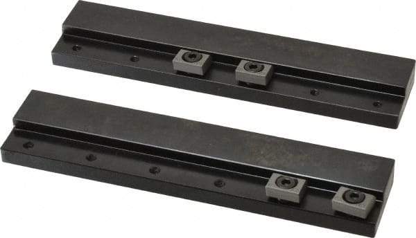 Mitee-Bite - 2 Piece, 5-3/4 x 1-1/4" Magnetic Chuck Gripping Rails - 0.58" High, Carbon Steel, Black Oxide Finish - Industrial Tool & Supply