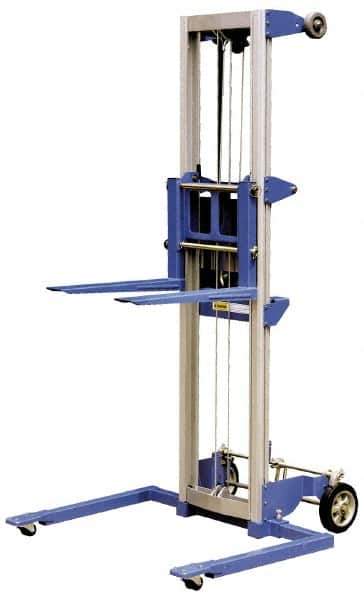 Vestil - 350 Lb Capacity, 118" Lift Height, Straddle Base Manually Operated Lift - Industrial Tool & Supply