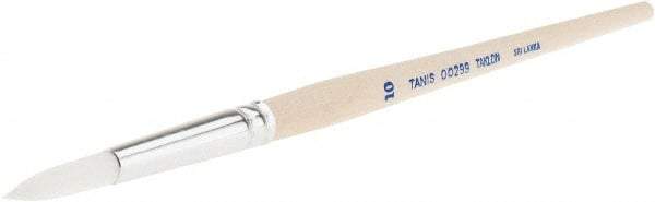 PRO-SOURCE - #10 Taklon Artist's Paint Brush - 1/4" Wide, 15/16" Bristle Length, 5-1/2" Wood Handle - Industrial Tool & Supply