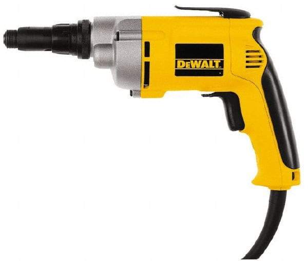 DeWALT - Pistol Grip Handle, 4,000 RPM, 81 In/Lb Torque, Electric Screwdriver - 1/4" Bit Holder, 6.3 Amps - Industrial Tool & Supply