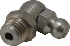 PRO-LUBE - 90° Head Angle, M8x1.0 Metric Stainless Steel Standard Grease Fitting - 9mm Hex - Industrial Tool & Supply