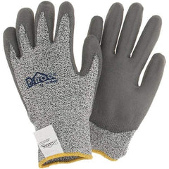 Value Collection - Size L, ANSI Cut Lvl A2, Puncture Lvl 3, Abrasion Lvl 6, Cut & Puncture Resistant Gloves - Palm Coated, Salt & Pepper - Industrial Tool & Supply