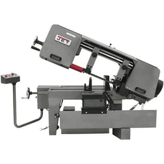 Jet - 10 x 16" Max Capacity, Semi-Automatic Variable Speed Pulley Horizontal Bandsaw - 100 to 350 SFPM Blade Speed, 115/230 Volts, 45°, 1.5 hp, 1 Phase - Industrial Tool & Supply