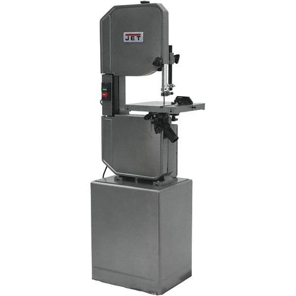 Jet - 13-1/2 Inch Throat Capacity, Step Pulley Vertical Bandsaw - 3300 (Wood), 39, 57, 78, 107, 142, 196, 278 (Metal) SFPM, 1 HP, Single Phase - Industrial Tool & Supply