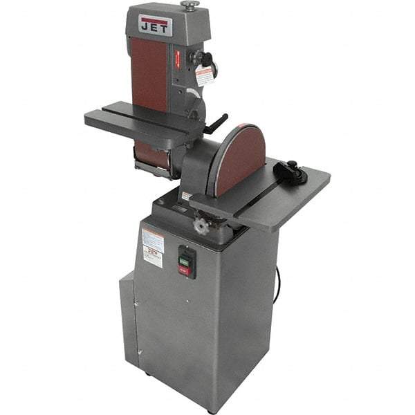 Jet - 48 Inch Long x 6 Inch Wide Belt, 12 Inch Diameter, Horizontal and Vertical Combination Sanding Machine - 2,850 Ft./min Belt Speed, 1-1/2 HP, Single Phase - Industrial Tool & Supply