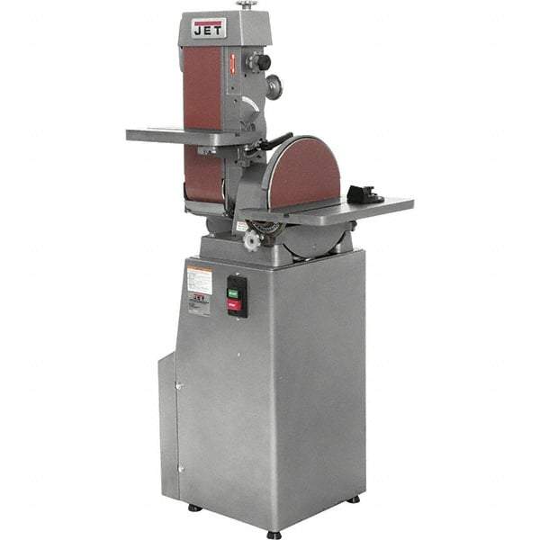 Jet - 48 Inch Long x 6 Inch Wide Belt, 12 Inch Diameter, Horizontal and Vertical Combination Sanding Machine - 2,850 Ft./min Belt Speed, 1-1/2 HP, Three Phase - Industrial Tool & Supply