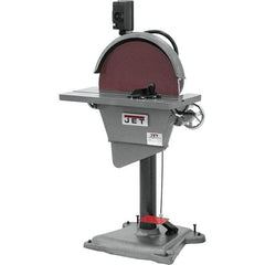 Jet - 20 Inch Diameter, 1,725 RPM, 3 Phase Disc Sanding Machine - 3 HP, 230 Volts, 27-1/2 Inch Long x 10-1/2 Inch Wide, 30 Inch Overall Length x 53 Inch Overall Height - Industrial Tool & Supply