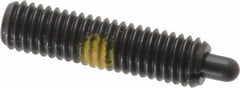 Vlier - 10-32, 3/4" Thread Length, 1/8" Plunger Projection, Steel Threaded Spring Plunger - 0.091 - 0.092" Max Plunger Diam, 3/4" Plunger Length, 2.9 Lb Init End Force, 11.1 Lb Final End Force - Industrial Tool & Supply