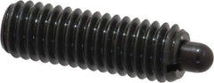Vlier - 3/8-16, 1-1/8" Thread Length, 3/16" Plunger Projection, Steel Threaded Spring Plunger - 0.186 - 3/16" Max Plunger Diam, 1-1/8" Plunger Length, 5.5 Lb Init End Force, 14.5 Lb Final End Force - Industrial Tool & Supply