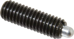 Vlier - 3/8-16, 1-1/8" Thread Length, 3/16" Plunger Projection, Steel Threaded Spring Plunger - 0.186 - 3/16" Max Plunger Diam, 1-1/8" Plunger Length, 2.8 Lb Init End Force, 7.2 Lb Final End Force - Industrial Tool & Supply