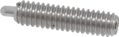 Vlier - 8-32, 5/8" Thread Length, 3/32" Plunger Projection, Stainless Steel Threaded Spring Plunger - 0.069 - 0.07" Max Plunger Diam, 5/8" Plunger Length, 2.7 Lb Init End Force, 7.3 Lb Final End Force - Industrial Tool & Supply
