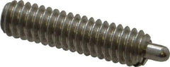 Vlier - 8-32, 5/8" Thread Length, 3/32" Plunger Projection, Stainless Steel Threaded Spring Plunger - 0.069 - 0.07" Max Plunger Diam, 5/8" Plunger Length, 0.7 Lb Init End Force, 2.3 Lb Final End Force - Industrial Tool & Supply