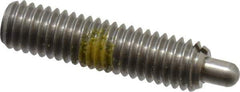 Vlier - 10-32, 3/4" Thread Length, 1/8" Plunger Projection, Stainless Steel Threaded Spring Plunger - 0.091 - 0.092" Max Plunger Diam, 3/4" Plunger Length, 2.9 Lb Init End Force, 11.1 Lb Final End Force - Industrial Tool & Supply