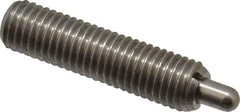 Vlier - 1/4-28, 1" Thread Length, 3/16" Plunger Projection, Stainless Steel Threaded Spring Plunger - 0.117 - 0.118" Max Plunger Diam, 1" Plunger Length, 3 Lb Init End Force, 13 Lb Final End Force - Industrial Tool & Supply