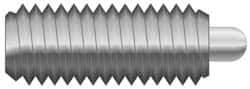 Gibraltar - M8 x 1.25, 0.866" Thread Length, 0.118" Plunger Projection, Steel Threaded Spring Plunger - 0.138" Max Plunger Diam, 0.866" Plunger Length, 5.62 Lb Init End Force, 15.74 Lb Final End Force - Industrial Tool & Supply