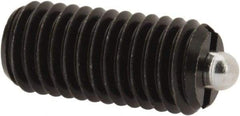 Vlier - M10 x 1.5, 0.866" Thread Length, 0.118" Plunger Projection, Steel Threaded Spring Plunger - 0.157" Max Plunger Diam, 0.866" Plunger Length, 2.02 Lb Init End Force, 7.87 Lb Final End Force - Industrial Tool & Supply
