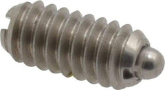 Vlier - 1/4-20, 17/32" Thread Length, 0.078" Plunger Projection, Stainless Steel Threaded Spring Plunger - 0.119" Max Plunger Diam, 0.531" Plunger Length, 3 Lb Init End Force, 10.5 Lb Final End Force - Industrial Tool & Supply