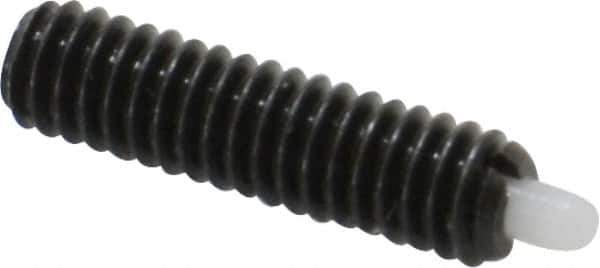 Vlier - 8-32, 5/8" Thread Length, 3/32" Plunger Projection, Steel Threaded Spring Plunger - 0.068 - 0.07" Max Plunger Diam, 5/8" Plunger Length, 2.7 Lb Init End Force, 7.3 Lb Final End Force - Industrial Tool & Supply