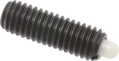 Vlier - 3/8-16, 1-1/8" Thread Length, 3/16" Plunger Projection, Steel Threaded Spring Plunger - 0.185 - 3/16" Max Plunger Diam, 1-1/8" Plunger Length, 5.5 Lb Init End Force, 14.5 Lb Final End Force - Industrial Tool & Supply