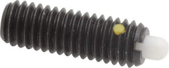 Vlier - 3/8-16, 1-1/8" Thread Length, 3/16" Plunger Projection, Steel Threaded Spring Plunger - 0.185 - 3/16" Max Plunger Diam, 1-1/8" Plunger Length, 5.5 Lb Init End Force, 14.5 Lb Final End Force - Industrial Tool & Supply