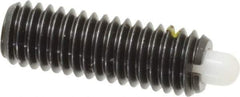 Vlier - 3/8-16, 1-1/8" Thread Length, 3/16" Plunger Projection, Steel Threaded Spring Plunger - 0.185 - 3/16" Max Plunger Diam, 1-1/8" Plunger Length, 2.8 Lb Init End Force, 7.2 Lb Final End Force - Industrial Tool & Supply
