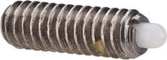 Vlier - 1/4-20, 3/4" Thread Length, 1/8" Plunger Projection, Stainless Steel Threaded Spring Plunger - 0.116 - 0.118" Max Plunger Diam, 3/4" Plunger Length, 2 Lb Init End Force, 9 Lb Final End Force - Industrial Tool & Supply
