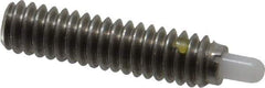 Vlier - 1/4-20, 1" Thread Length, 3/16" Plunger Projection, Stainless Steel Threaded Spring Plunger - 0.116 - 0.118" Max Plunger Diam, 1" Plunger Length, 3 Lb Init End Force, 13 Lb Final End Force - Industrial Tool & Supply