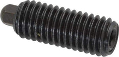 Vlier - 3/8-16, 1-1/8" Thread Length, 3/16" Plunger Projection, Steel Threaded Spring Plunger - 3/16 (Hex)" Max Plunger Diam, 1-1/8" Plunger Length, 5.5 Lb Init End Force, 14.5 Lb Final End Force, 3/16" Hex - Industrial Tool & Supply